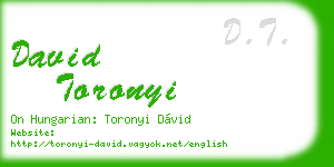 david toronyi business card